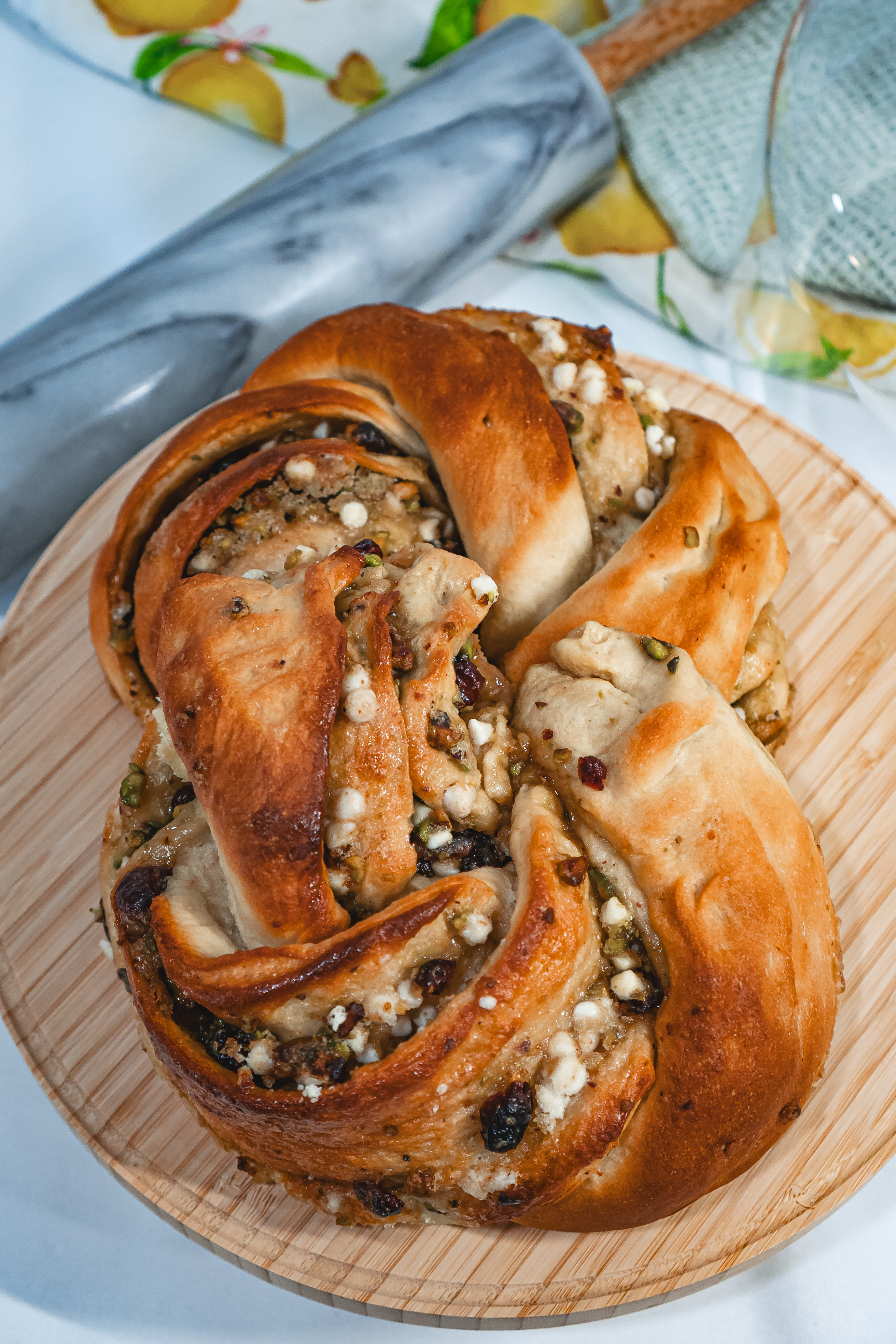 Cranberry Pistachio Wreath Bread